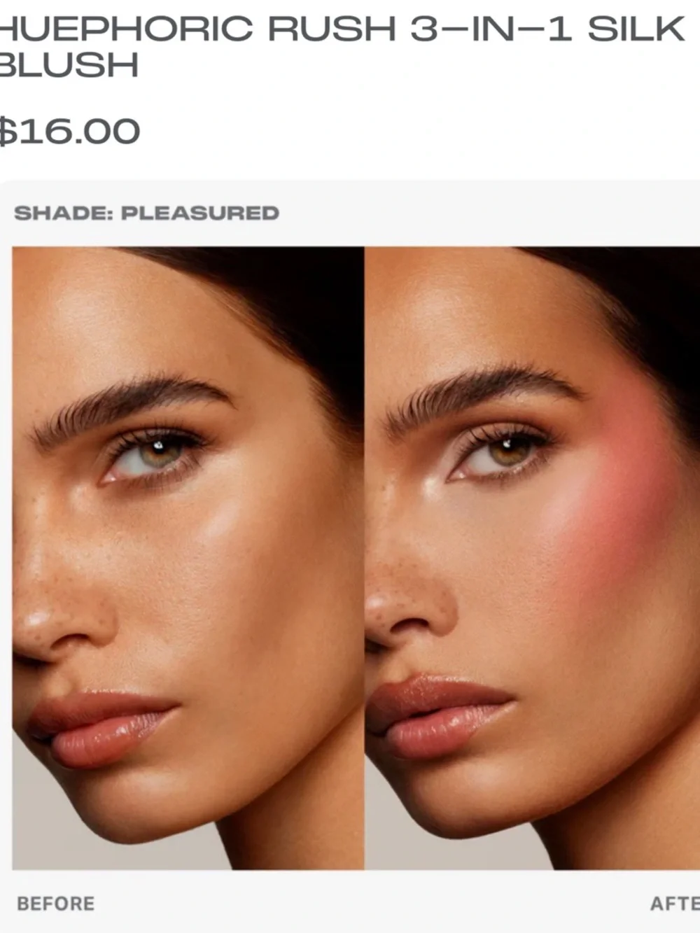 MORPHE Huephotic Rush 3-in-1 Silk Blush in Pleasured (Warm Pink) 0.28oz NIB $16